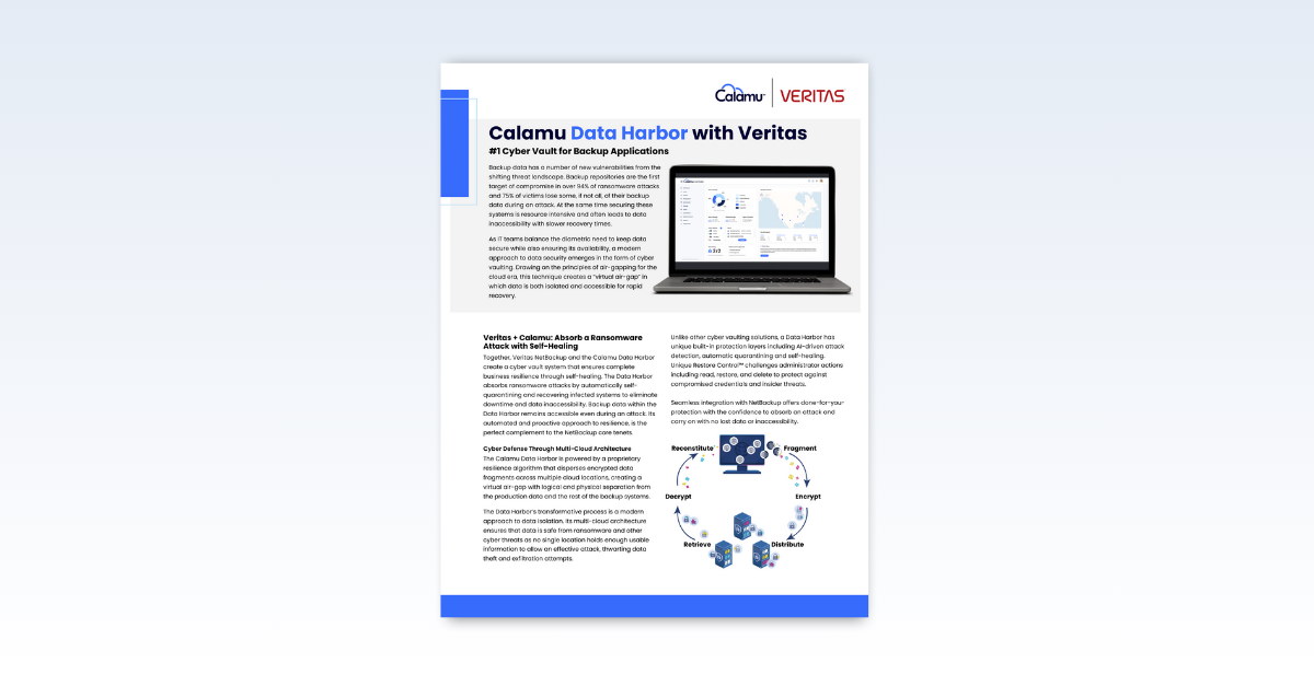 Calamu with Veritas Solution Guide
