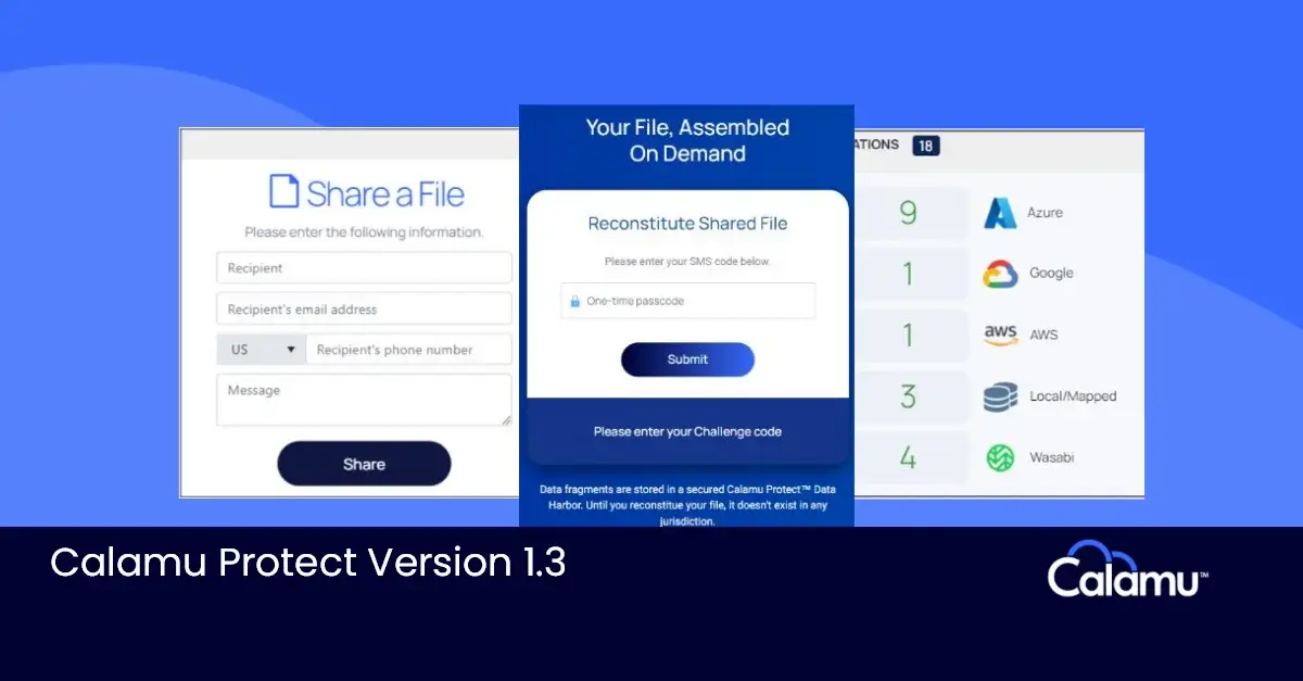 Calamu Protect Now Supports Wasabi Storage and External File Share